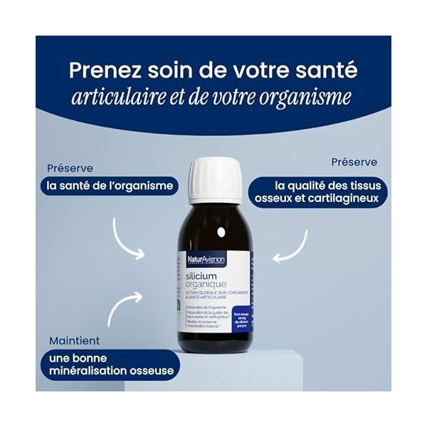 NaturAvignon Silicium Organique liquide | Articulation, cartilage, os, systeme immunitaire adulte I silice naturelle | Riche ...