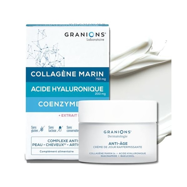 GRANIONS COLLAGENE MARIN | Collagene et Acide Hyaluronique - Collagene marin + Acide Hyaluronique + Niacinamide + Ceramides -...
