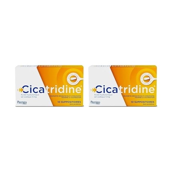 Cicatridine - Suppositoires - favorise la cicatrisation anale - Hémorroïdes - Acide Hyaluronique Sel Sodique 5mg - Dispositif...