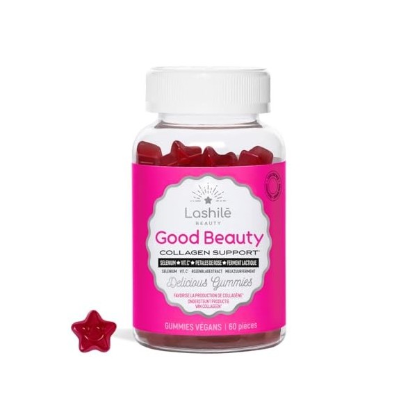 Lashilé Beauty - Complément Alimentaire - Booster de collagène - Good Beauty - Sélénium Vitamine C Ferment lactique Acide hya...
