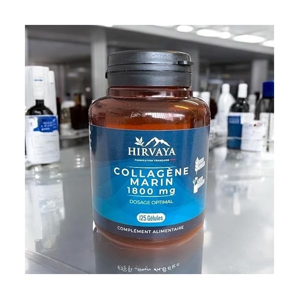 Collagène Marin 1800 mg hydrolysé – 125 Gélules | Anti-Âge Peau, Hydratation & Élasticité | Complément Beauté Jeunesse | Fabr