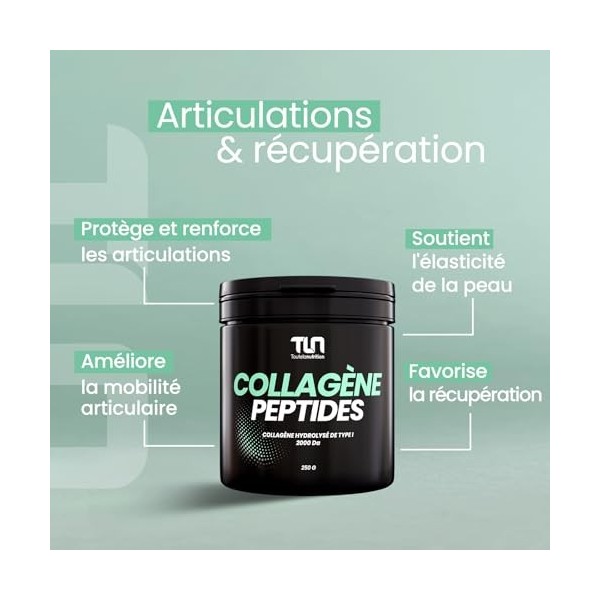 Collagène Peptan® | Peptides de Collagène de Type 1 | Articulations Souples & Os Protégés | 2000 Daltons | Peau Ferme, Lisse 