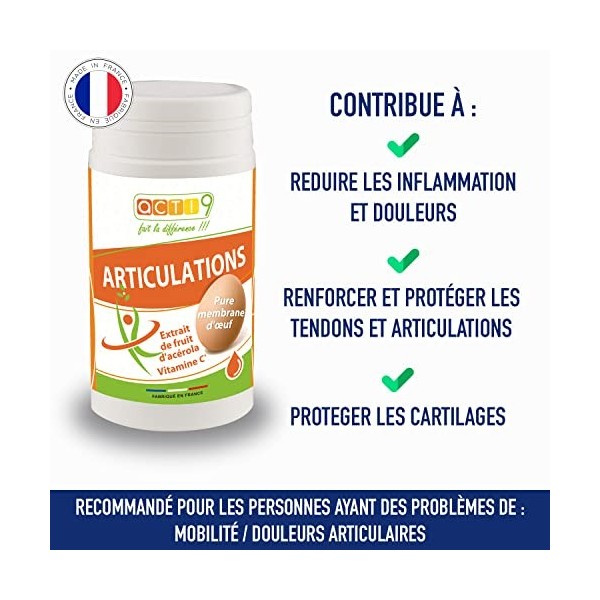 Complément Articulations avec Acide Hyaluronique, Collagène Ovomet®, Chondroïtine, Vit C - Protège les Cartilages - Etudes Ce