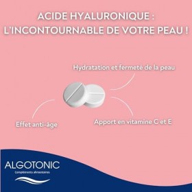 Algotonic - Acide Hyaluronique + Collagène Marin - 90 Comprimés - Cure de 90 jours - Hydratation et Fermeté de la Peau - Effe...