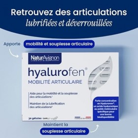 NaturAvignon Hyalurofen | Flexibilité et mobilite articulaire | Acide Hyaluronique + Manganese | articulation et tendons | Co