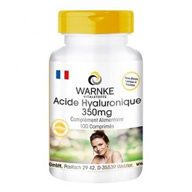 Comprimés dacide hyaluronique - 350mg - végétalien - 100 Comprimés - avec vitamine C | Warnke Vitalstoffe - Qualité des phar