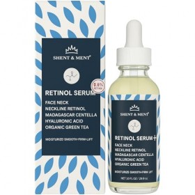SHENT & MENT Sérum Visage Rétinol 0,6% Anti-Âge Anti-Rides Anti-Taches Anti-Acné Hydratant Raffermissant Effet Lifting Collag