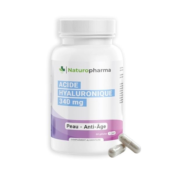 Acide Hyaluronique 340 mg - Naturopharma - Anti-Âge, Peau Hydratée & Repulpée, Articulations, Cheveux, Ongles - 60 Gélules, C