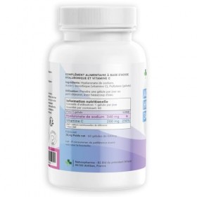 Acide Hyaluronique 340 mg - Naturopharma - Anti-Âge, Peau Hydratée & Repulpée, Articulations, Cheveux, Ongles - 60 Gélules, C