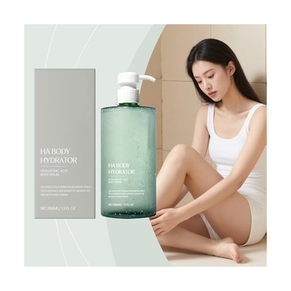 Hyaluronic Acid Body Serum, Hydratant Corps HA pour Peau Sèche, Sérum Corps Léger Hydratation Profonde, Gel Soyeux à Absorpti...