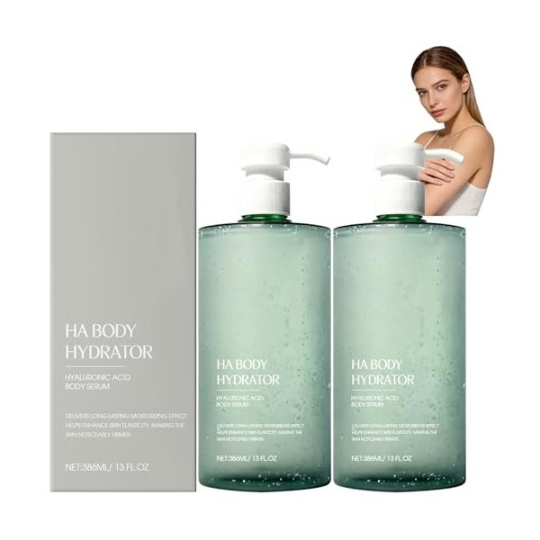 Hyaluronic Acid Body Serum, Hydratant Corps HA pour Peau Sèche, Sérum Corps Léger Hydratation Profonde, Gel Soyeux à Absorpti...