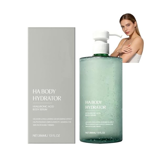Hyaluronic Acid Body Serum, Hydratant Corps HA pour Peau Sèche, Sérum Corps Léger Hydratation Profonde, Gel Soyeux à Absorpti...