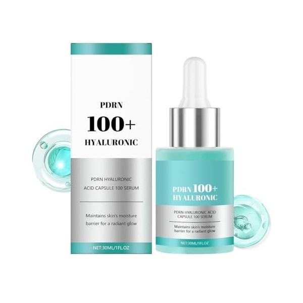 Sérum en capsules à lacide hyaluronique PDRN 100+ – Apaise la sécheresse, renforce la barrière cutanée, doux et non irritant ...