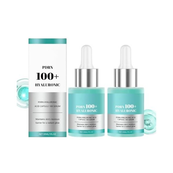 Sérum en capsules à lacide hyaluronique PDRN 100+ – Apaise la sécheresse, renforce la barrière cutanée, doux et non irritant ...