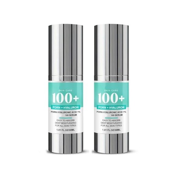Sérum à lacide hyaluronique PDRN 100+ - Léger et rapidement absorbé, convient à toutes les saisons, 30 ml, rafraîchissant et ...
