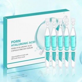 Capsules de sérum PDRN à dose unique, 10 capsules x 1,5 ml - conditionnement en ampoule hygiénique, contenant de lacide hyal