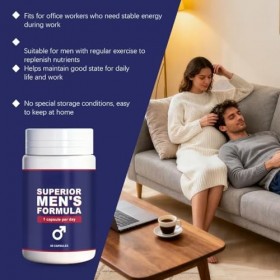 Formule quotidienne pour hommes - Soutien à lénergie, à la vitalité et à léquilibre général,1PCS Acide hyaluronique