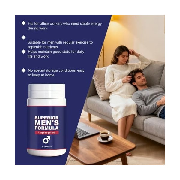 Formule quotidienne pour hommes - Soutien à lénergie, à la vitalité et à léquilibre général,1PCS Acide hyaluronique