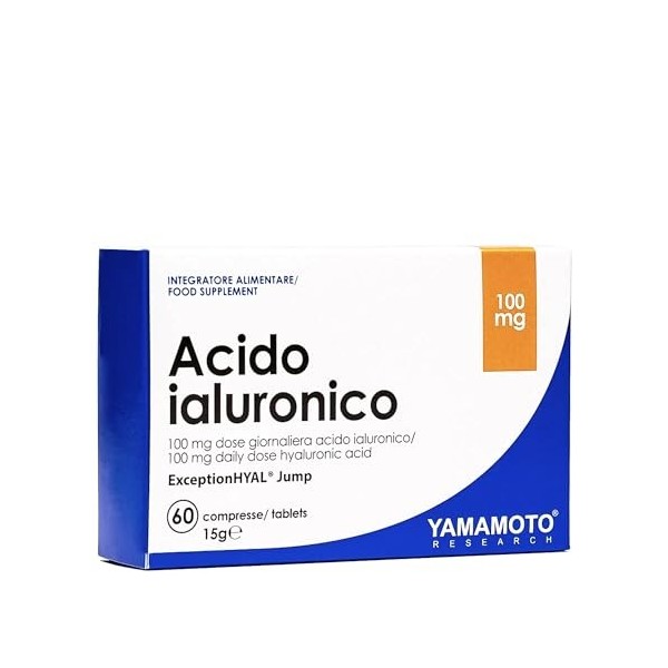 YAMAMOTO RESEARCH Acido Ialuronico ExceptionHYAL Jump 60 Comprimés, Convient aux Sportifs qui Sollicitent Continuellement leu