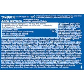 YAMAMOTO RESEARCH Acido Ialuronico ExceptionHYAL Jump 60 Comprimés, Convient aux Sportifs qui Sollicitent Continuellement leu