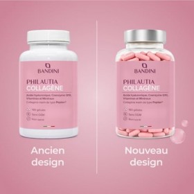 Bandini® Collagène Marin Peptan® + Acide Hyaluronique 180 Gélules, Anti Age pour Peau, Articulations et Cheveux - Vitamine C,