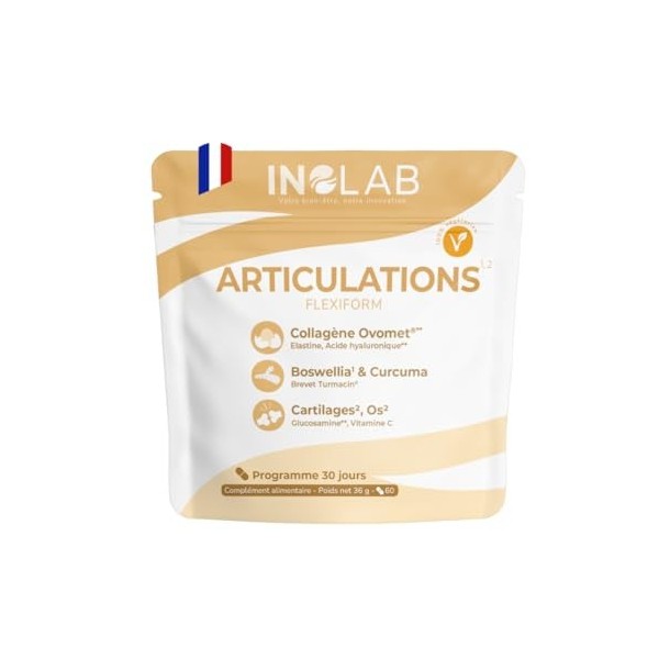 INOLAB | Collagene multi Articulations Ovomet® Elastine & Acide Hyaluronique, Curcuma Turmacin®, Boswellia Serrata | Mobili