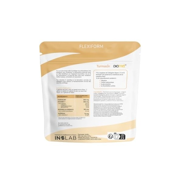 INOLAB | Collagene multi Articulations Ovomet® Elastine & Acide Hyaluronique, Curcuma Turmacin®, Boswellia Serrata | Mobili