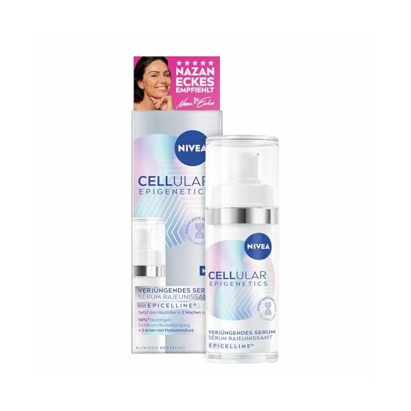NIVEA CELLULAR Epigenetics Sérum rajeunissant avec EPICELLINE, réinitialise lâge de la peau en 2 semaines, soin du visage ré