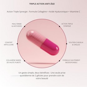 LIVONA BEAUTY - Complexe COLLAGEN | Collagène Marin 800mg & Acide Hyaluronique 80mg | Haute Dose Vitamine C – Anti-Âge | Peau