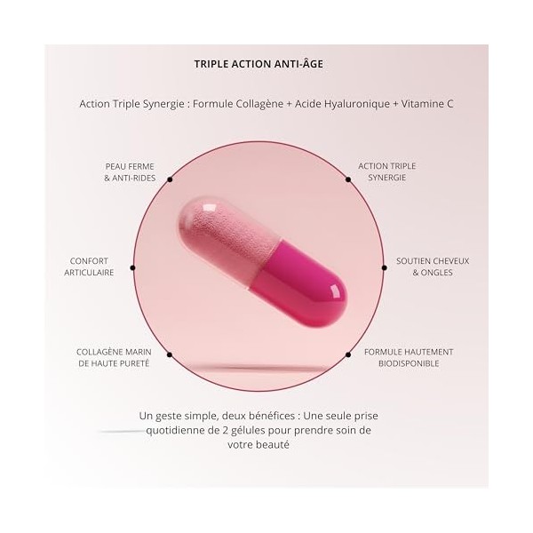 LIVONA BEAUTY - Complexe COLLAGEN | Collagène Marin 800mg & Acide Hyaluronique 80mg | Haute Dose Vitamine C – Anti-Âge | Peau