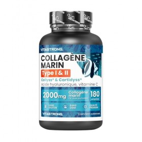 Collagene Marin, Acide Hyaluronique, Vitamine C, 180 Comprimés, Collagène Hydrolysé de Type 1&2 Collyss Cartidyss, Supplément