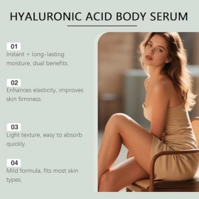 Sérum corporel à lacide hyaluronique, hydratation en profondeur, raffermissement et élasticité, hydratant corporel en profon ...