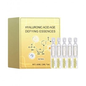 Sérum anti-âge à lacide hyaluronique et au rétinol, 30 ampoules 2 ml chacune , réduit visiblement les rides, illumine le te