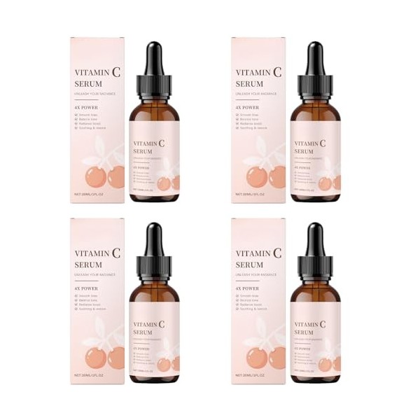 Sérum facial à la vitamine C avec acide hyaluronique - Feuchtigkeitsspendende soin pour une peau lisse, ferme et équilibrée ...