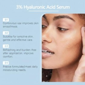Sérum à lacide hyaluronique à 3 % ultra hydratant pour peau lisse et avant le maquillage, flacons jetables, soins de la peau ...