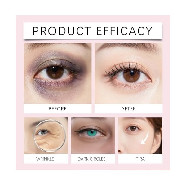 Bâton de baume yeux rétinol et caféine, crème hydratante à lacide hyaluronique et collagène, soin anti-cernes, anti-poches e ...