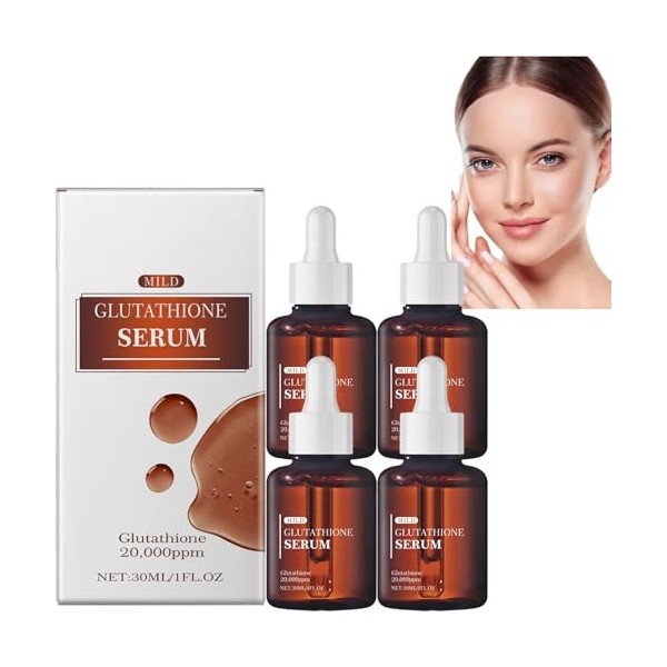 Glutathione Serum with 20,000 ppm Glutathione, Brightening Face Serum with Niacinamide and Hyaluronic Acid, Dark Spot Correct...