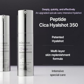 mixsoon Peptide Cica Hyalshot 350, ampoule raffermissante intensive, technologie brevetée de spicules hyaluroniques, absorpti