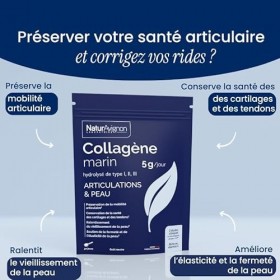 Collagene marin hydrolysé type 1, 2&3 | Articulations | Peau I Vitamine C I Collagene marin poudre 5g par portion | Goût neut