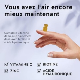 Faites Peau Neuve - Biotine, Zinc et Acide Hyaluronique - Peau hydratée - 60 pièces Sans sucre, Vegan - Bears with Benefits A...