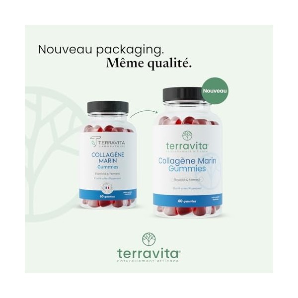 Gummies Collagène Marin | Fermeté et Élasticité de la Peau | Peptides Brevetés Cartidyss® | -25% de Rides en 3 Mois | 60 Gumm
