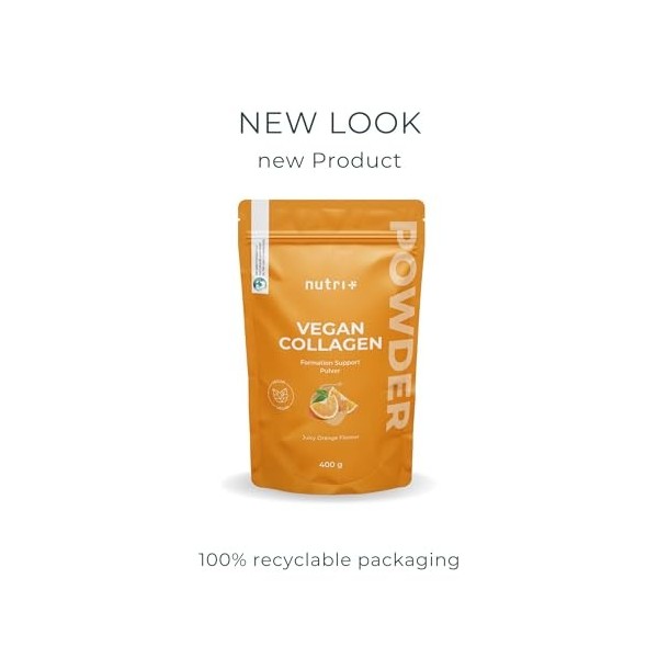 Nutri+ Vegan Collagen Formation Support Poudre - Support de la formation de collagène - avec acide hyaluronique + vitamine C 