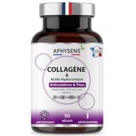 Collagène Marin + Acide Hyaluronique, Avec Vitamine C, Collagene Hydrolysé de type 1 et 3, Peau Hydratée, Éclat et Élasticité