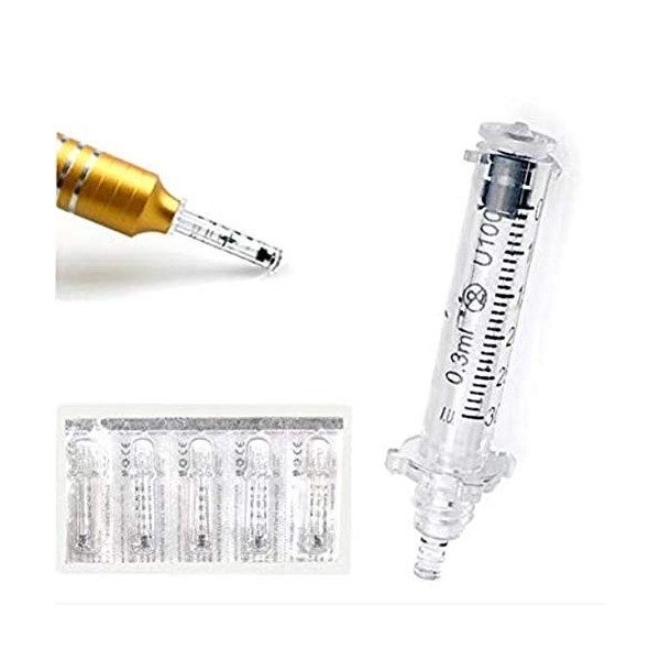 Lot de 20 têtes dampoules - 0,3 ml - Stylos hyaluronique sans aiguilles - Accessoire de beauté