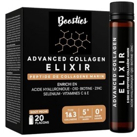 Booster collagene à boire – Collagene puissant 5000mg + Acide Hyaluronique, Q10, Vitamine C & E, Biotine, Zinc, Sélénium – Go