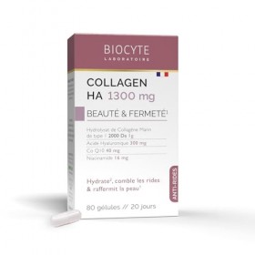 BIOCYTE Collagen HA 1300 mg - Hydrate, Comble les Rides, Raffermit la Peau, Action Anti-Âge - Complément Alimentaire Collagèn...
