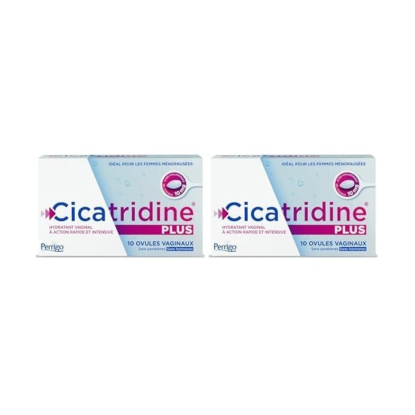Cicatridine PLUS – Ovules vaginaux - Traitement de la secheresse vaginale- pour les femmes ménopausées - Acide Hyaluronique S
