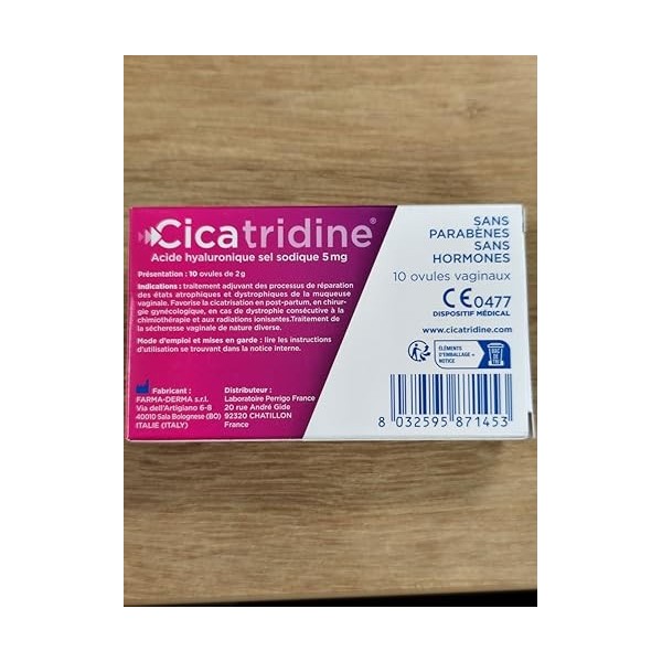 Cicatridine PLUS – Ovules vaginaux - Traitement de la secheresse vaginale- pour les femmes ménopausées - Acide Hyaluronique S