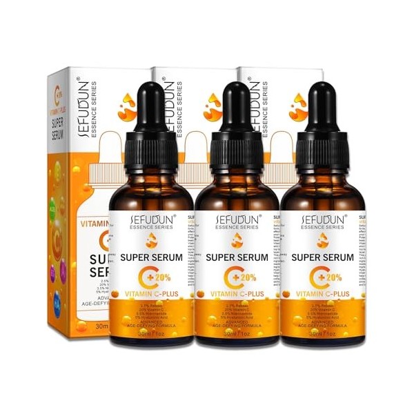 P-Beauty - Sérum pour le visage à la vitamine C Plus - Avec 20 % de vitamine C, rétinol, niacinamide et acide hyaluronique - ...