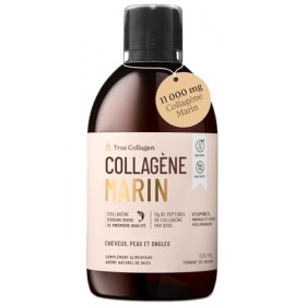 True Collagen Marine | Complément liquide de collagène hydrolysé 11 000 mg - 500 ml, 20 jours dapprovisionnement | Acide hya ...